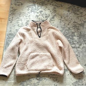 PINK Soft Fleece Half-Zip Pullover Sweater